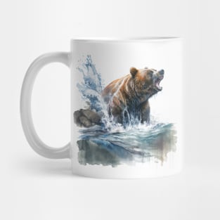 Bear in the River - Watercolor Mug